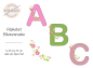 Preview: Alphabet Blumenranke - doodle Stickdatei